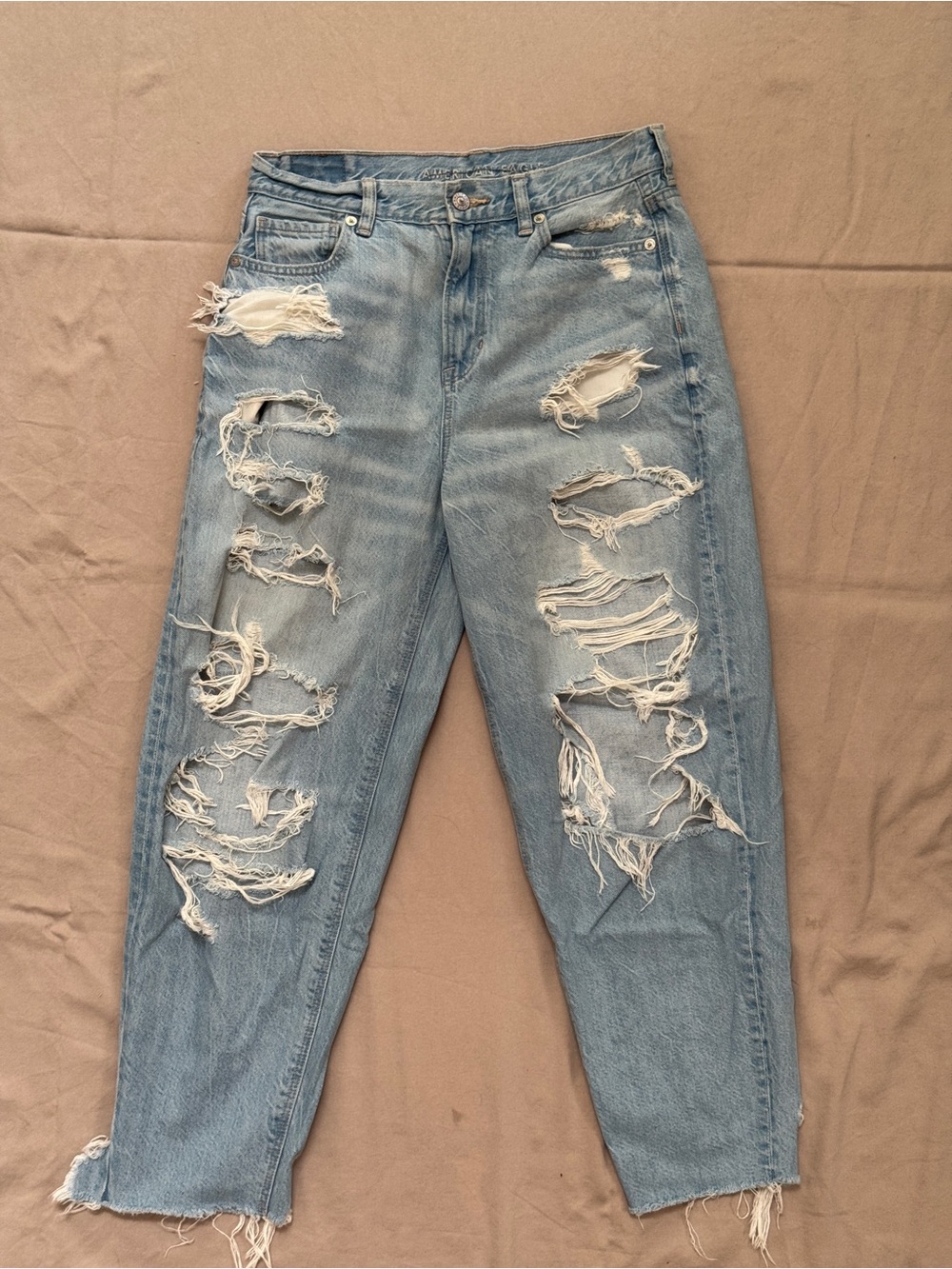 American Eagle Outfitters Distressed Light Blue Boyfriend Jeans